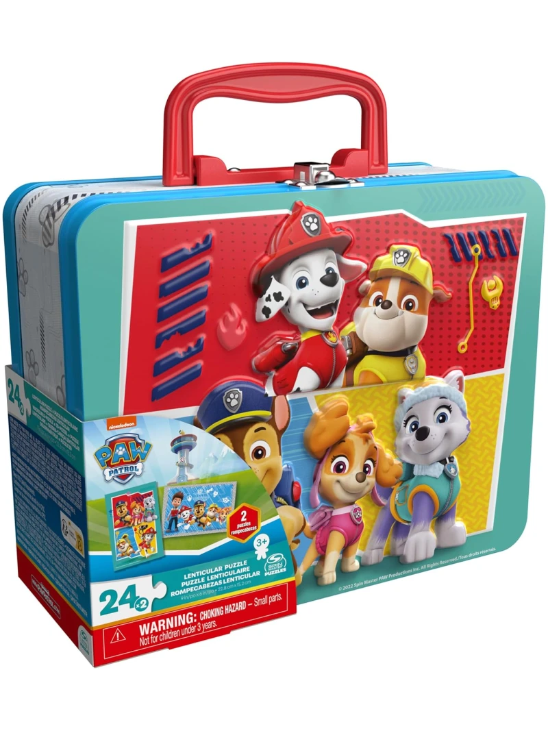 La pat patrouille grande valisette avec 2 puzzles lenticulaires