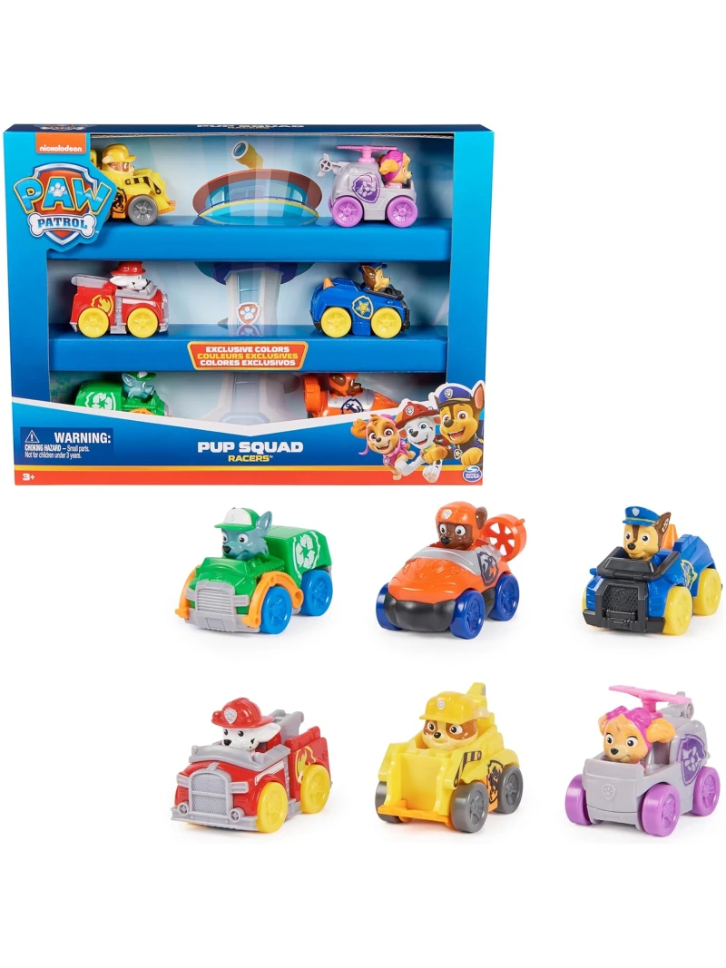 Paw patrol pat patrouille coffret 6 racers pup