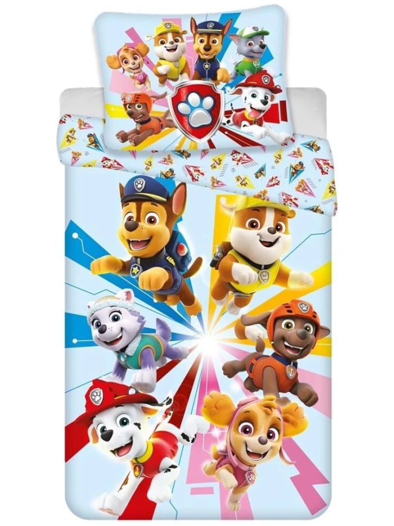 Parure de lit pat' patrouille, housse de couette réversible 140x200