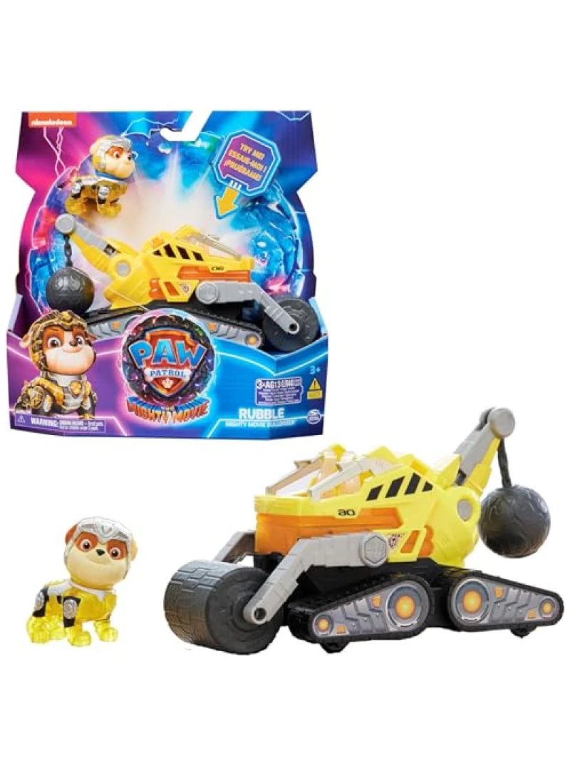 Paw Patrol - Pat Patrouille - Véhicule + Figurine Ruben du Film - Voiture Figurine À Collectionner - Sons Lumières - Pat Patrouille Jouet -
