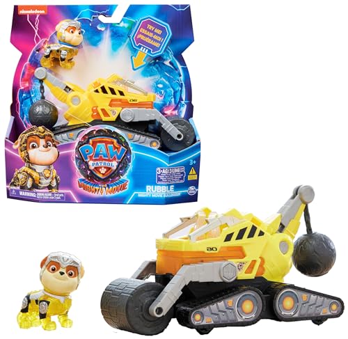 Paw Patrol - Pat Patrouille - Véhicule + Figurine Ruben du Film - Voiture Figurine À Collectionner - Sons Lumières - Pat Patrouille Jouet -
