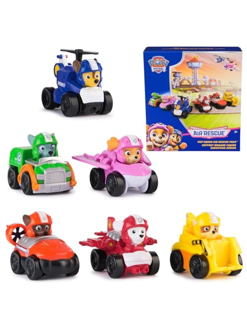 Coffret Pat Patrouille Air Rescue 6 voitures Chase Marshall Skye 3 ans+