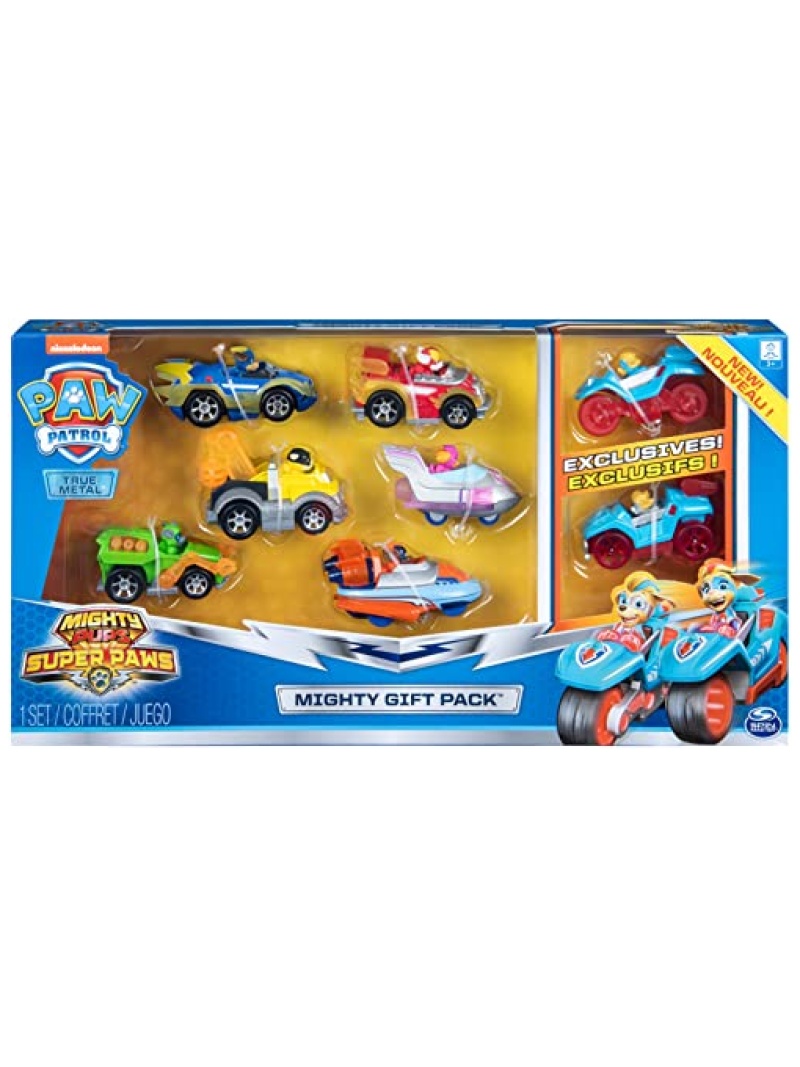 Paw Patrol Pat Patrouille Air Rescue - 8 véhicules True Metal Mighty Pups pour enfants