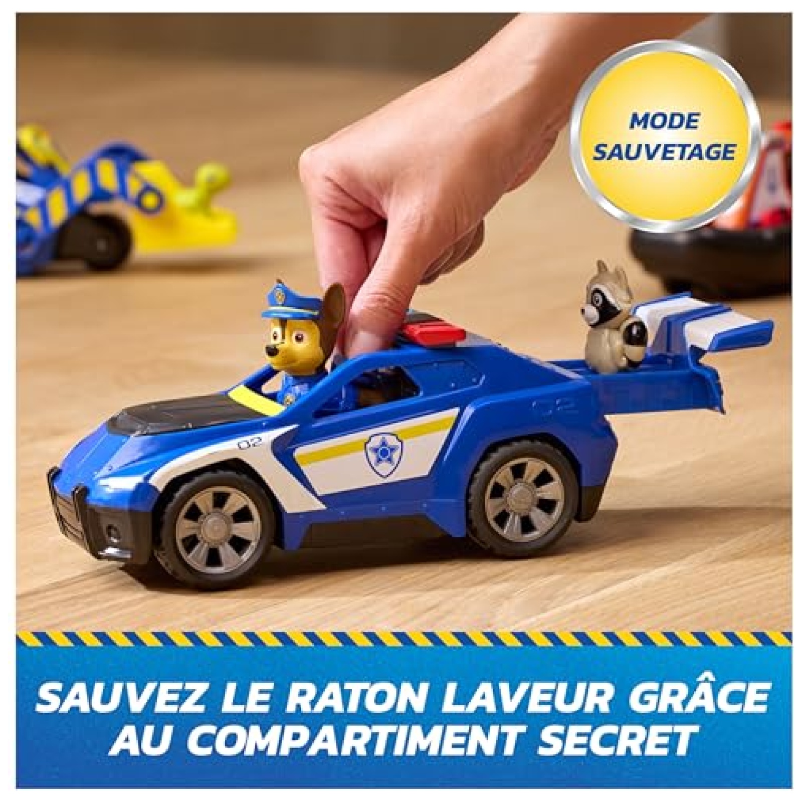 Paw Patrol Patrouilleur Pup Squad – Camion Transformable Avec Figurine Chase, Véhicule à Collectionner, Jouet Enfant 3 Ans+