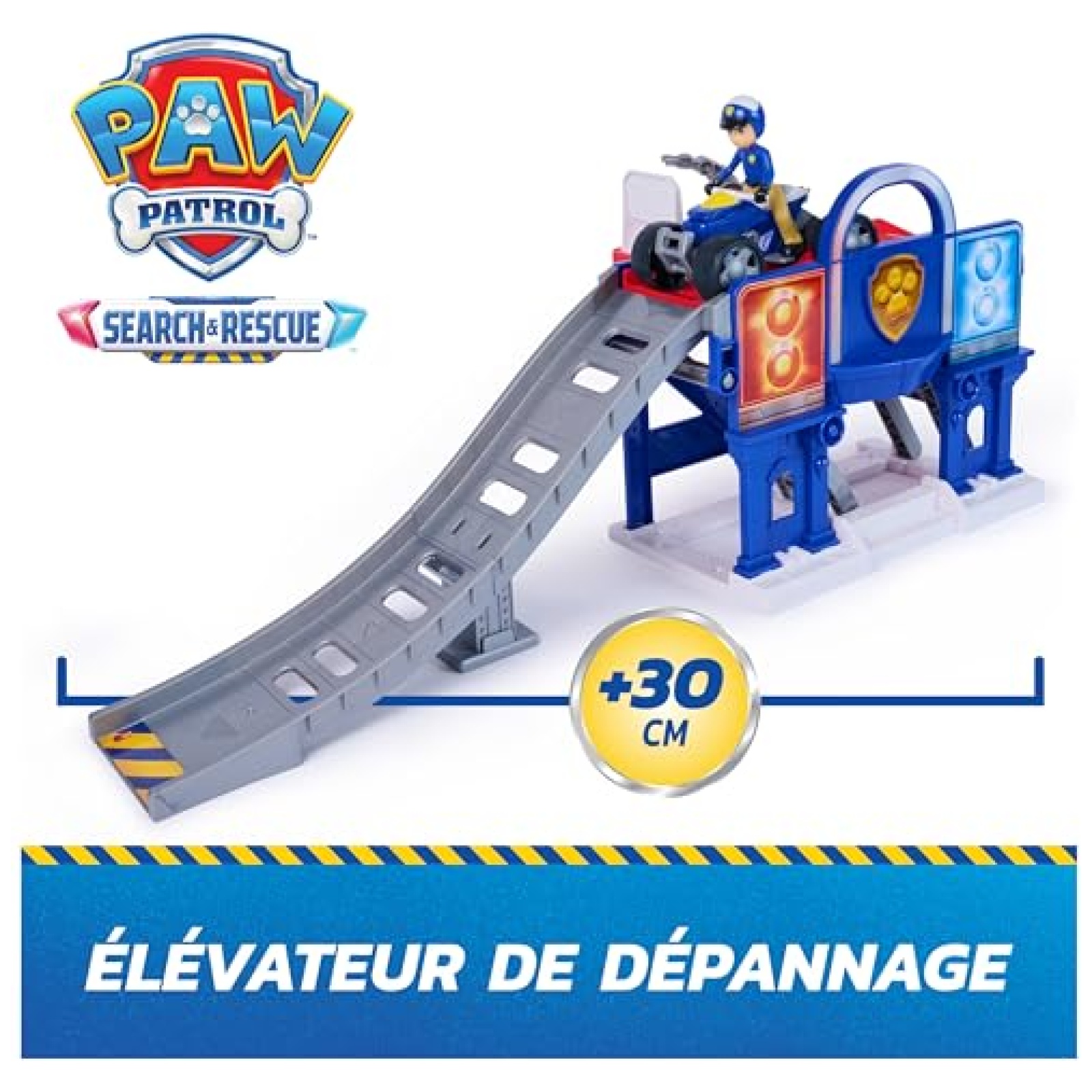 Paw Patrol – Élévateur De Dépannage Search & Rescue Mission Détective – Avec Ryder Et Son Quad – Figurine Articulée 8,8 Cm – Jouet 3 Ans Et +