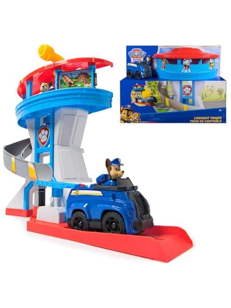 Tour de contrôle Pat Patrouille 50 cm avec missions, toboggan et figurines, dès 3 ans