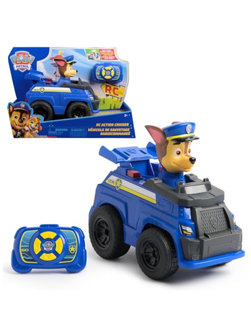 Voiture télécommandée Pat Patrouille Chase avec effets lumineux, jouet enfant 3 ans+