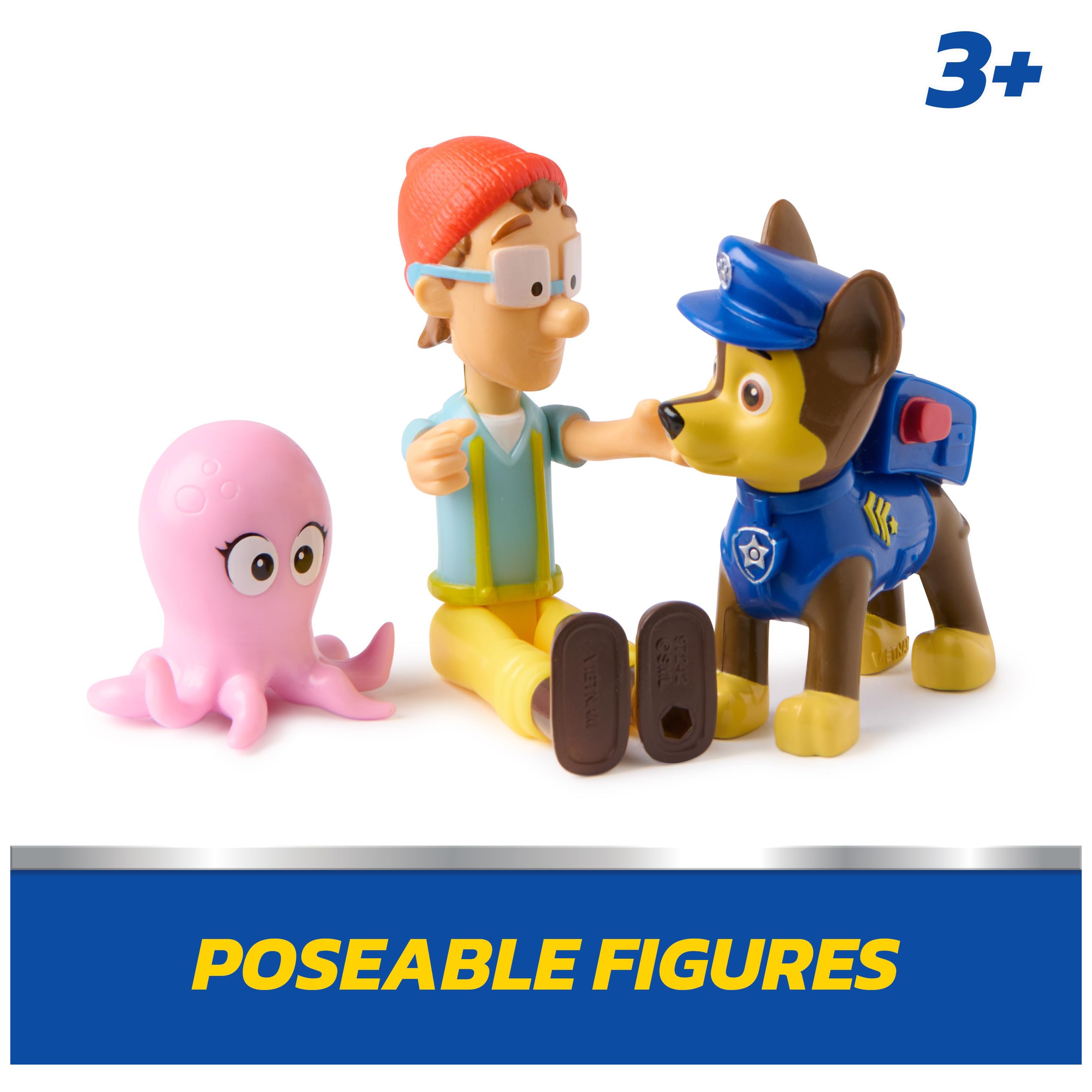 Figurines Chase et Capitaine Turbot Pat'Patrouille - Ensemble avec Poulpe – Image 3