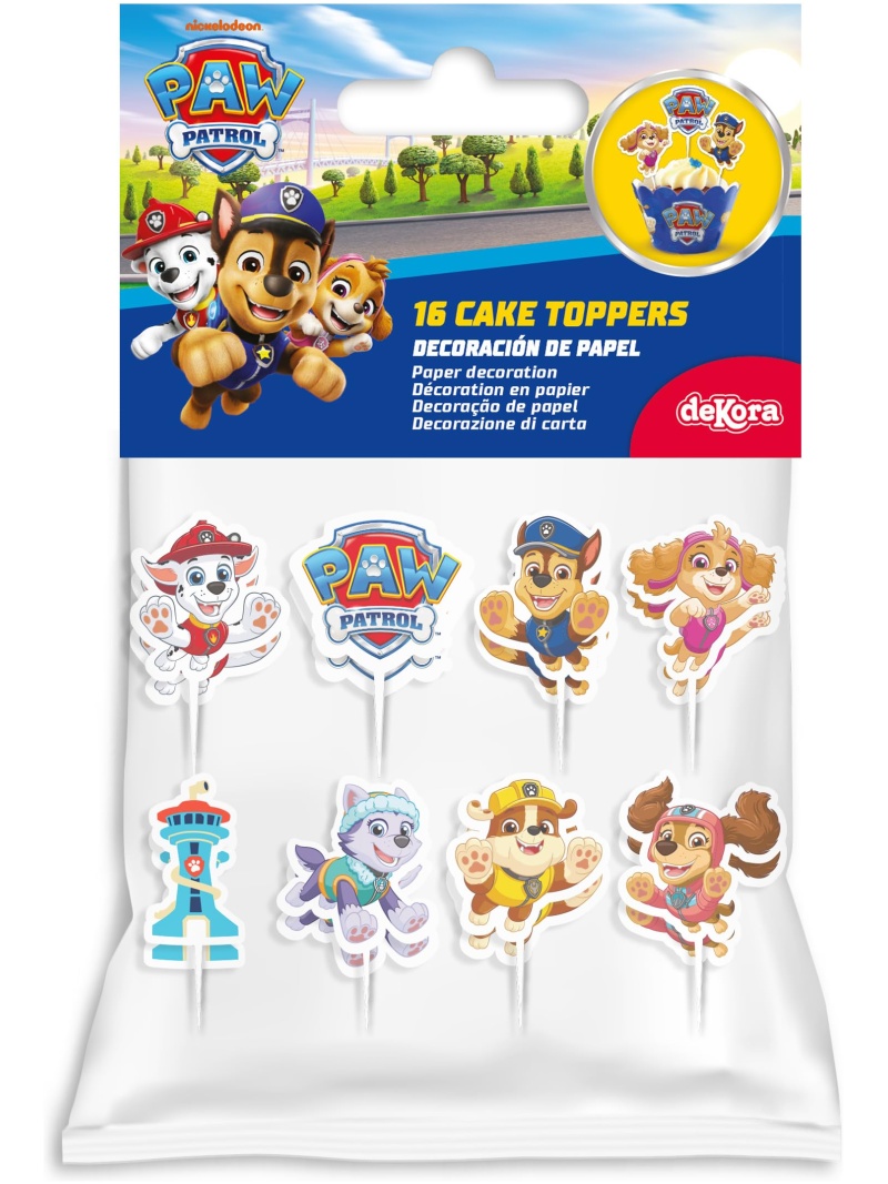 Kit Cake Toppers Pat'Patrouille pour Gâteaux et Cupcakes - 16 Pièces