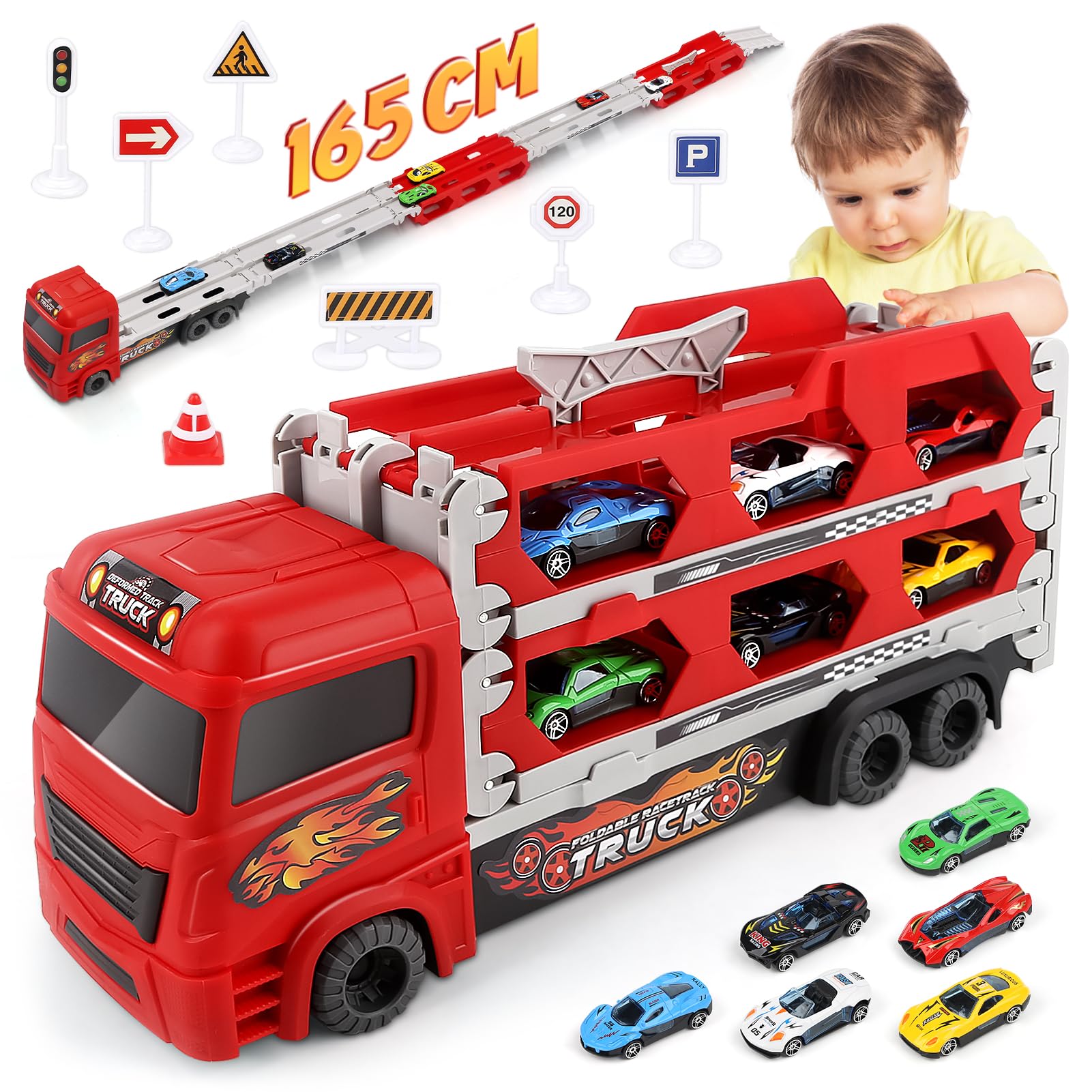 Camion Transporteur Pliable Pat'Patrouille avec 6 Voitures