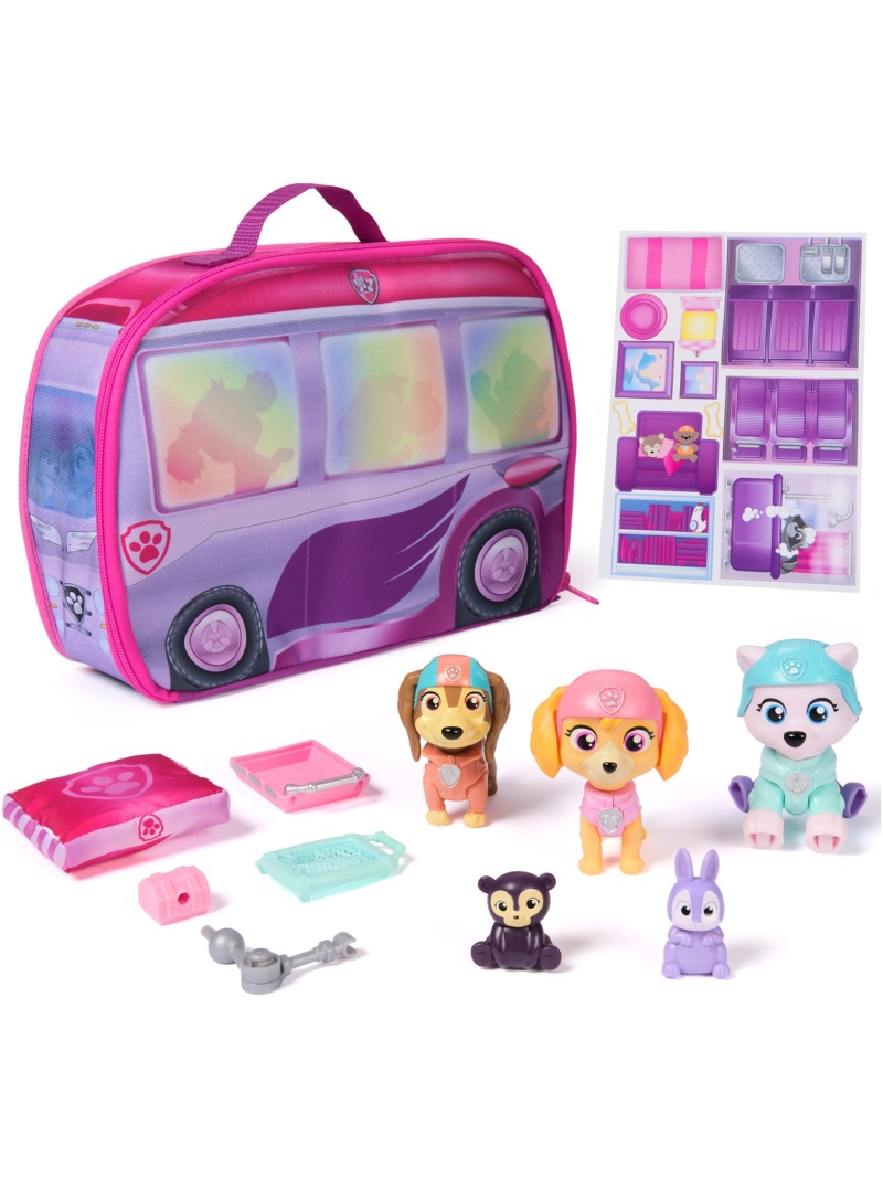 Coffret Camping et Sauvetage Pat'Patrouille Stella, Everest et Liberty avec Camping-Car