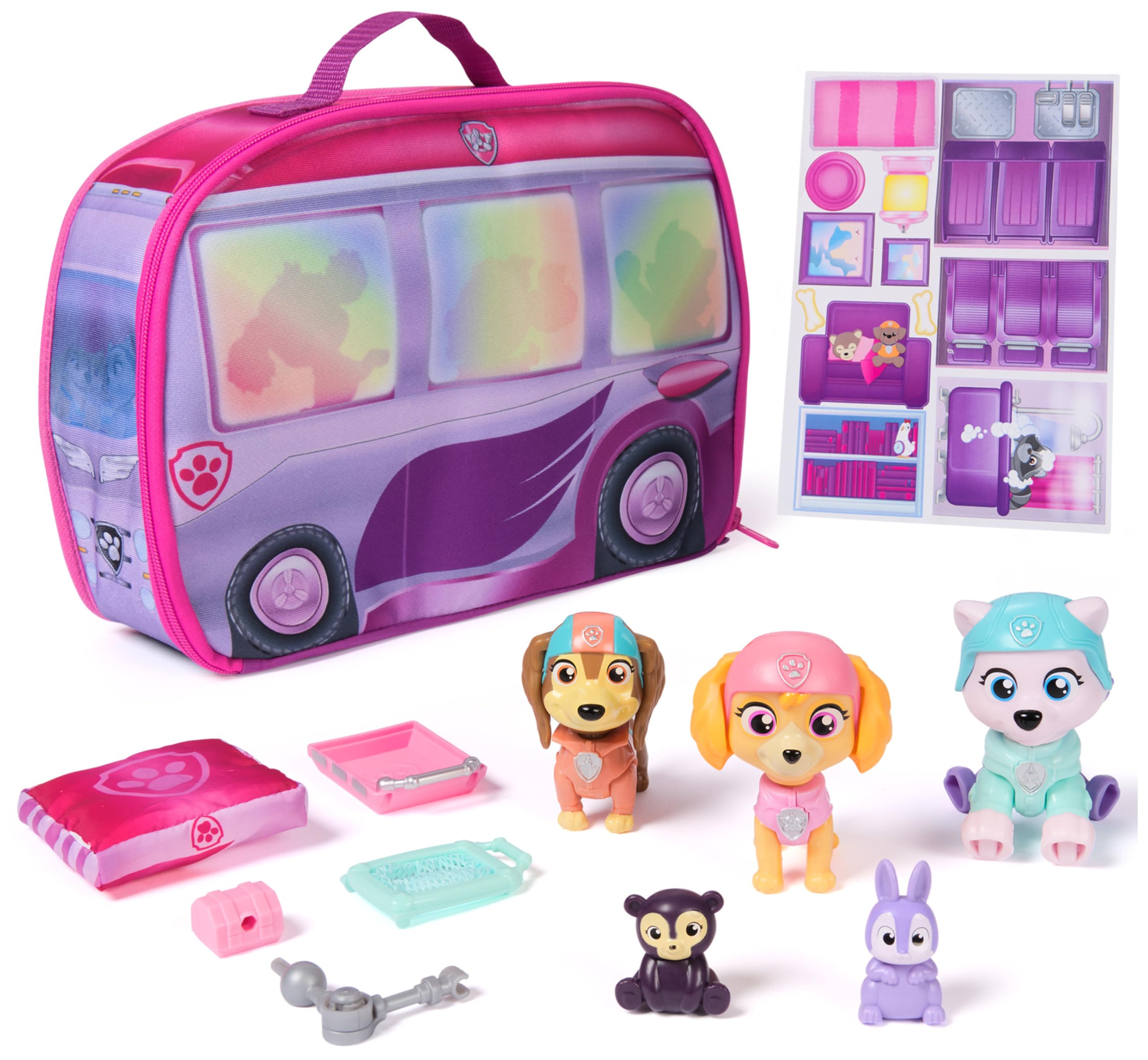 Coffret Camping et Sauvetage Pat'Patrouille Stella, Everest et Liberty avec Camping-Car
