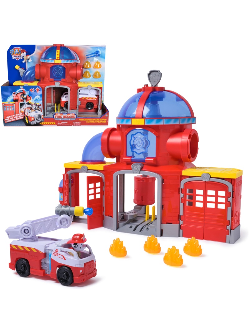Voiture Marcus Pat'Patrouille - Caserne de Pompiers Fire Rescue avec Sons et Lumières