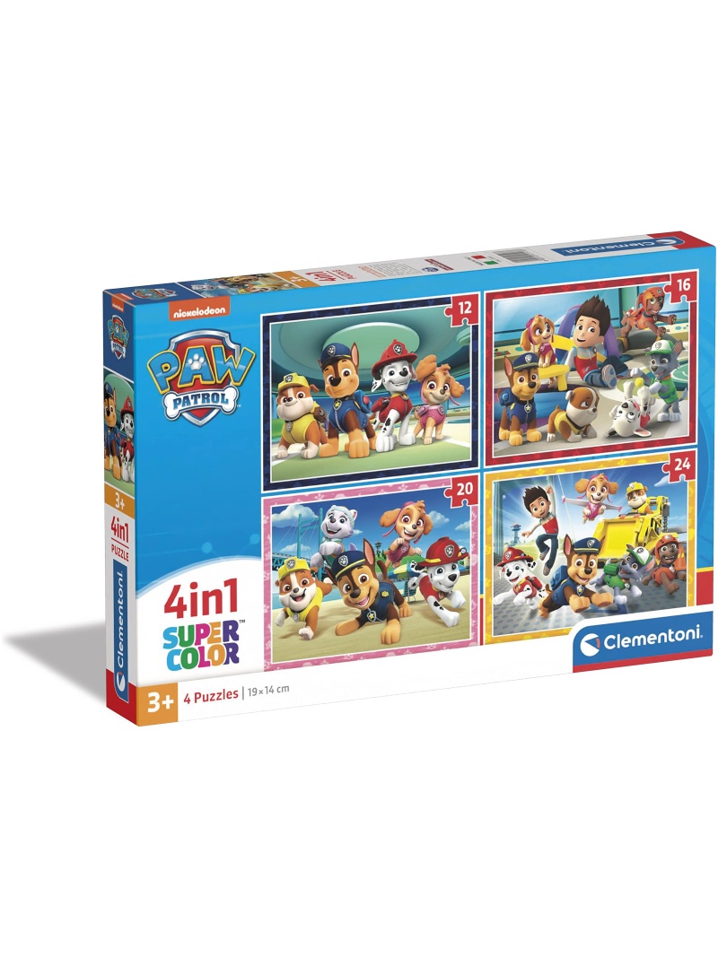 Puzzle Pat'Patrouille 4 en 1 Supercolor Clementoni 12-24 Pièces