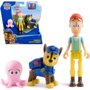 Figurines Chase et Capitaine Turbot Pat’Patrouille – Ensemble avec Poulpe