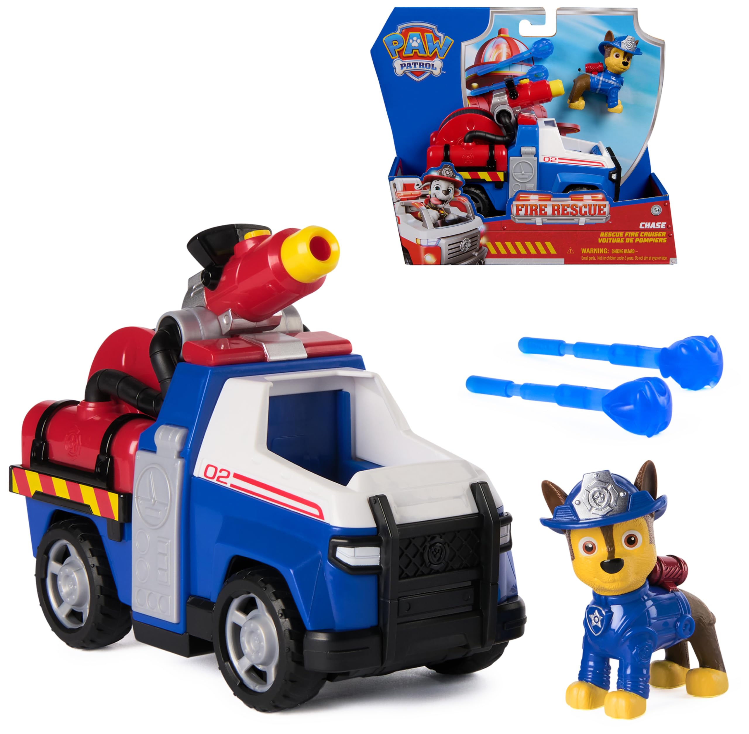 Véhicule Chase Pat'Patrouille Fire Rescue avec Figurine et Projectiles