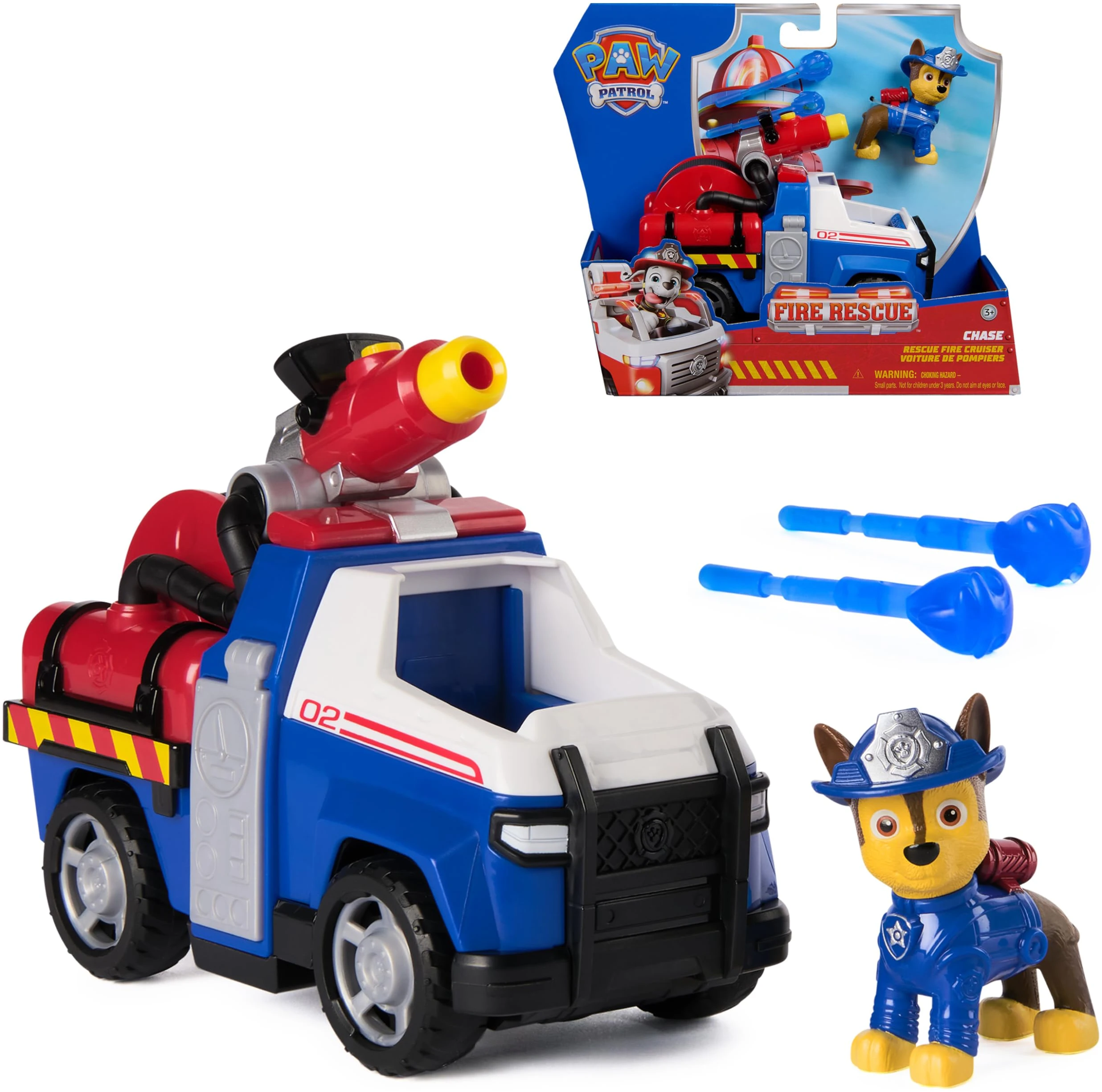 Véhicule Chase Pat'Patrouille Fire Rescue avec Figurine et Projectiles