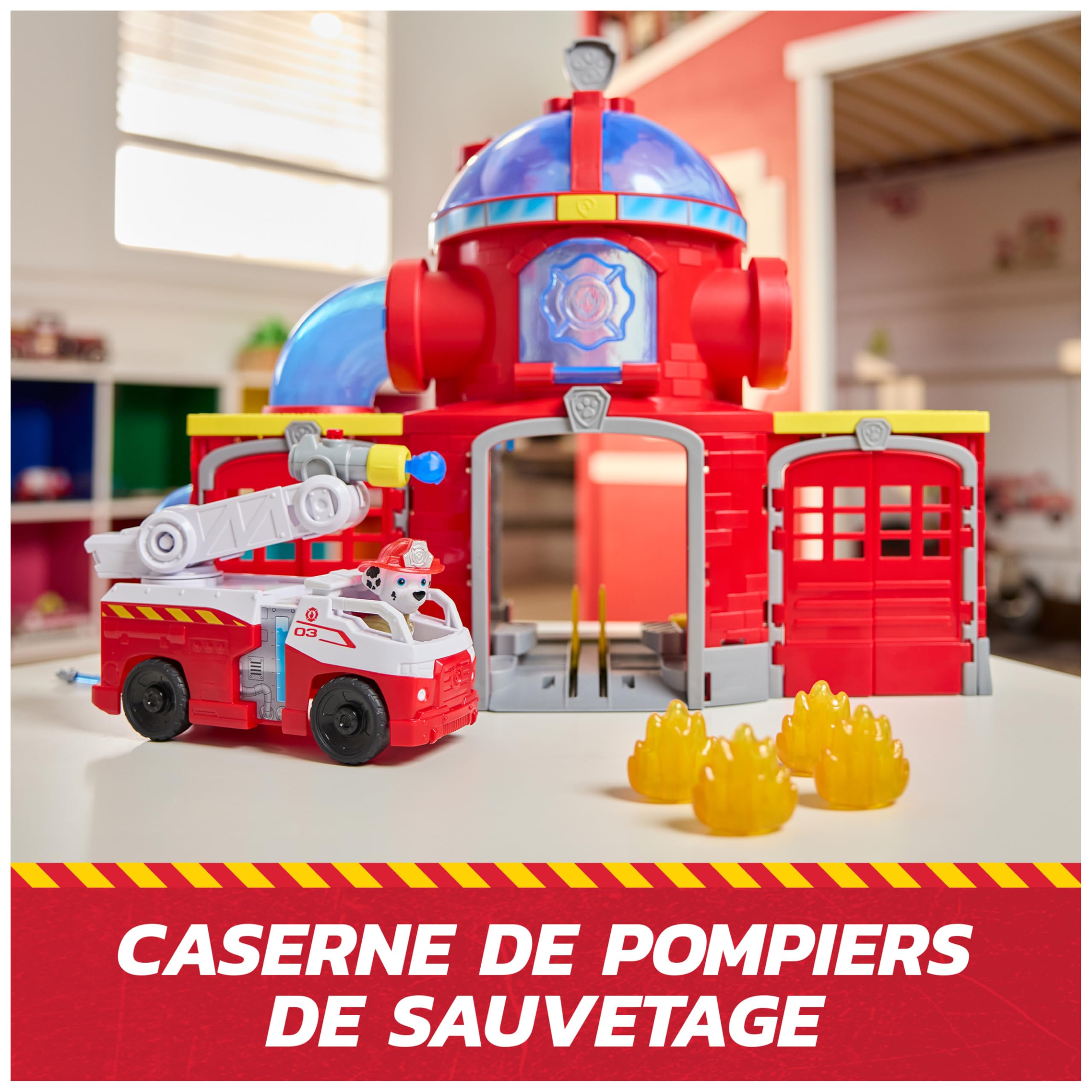 Voiture Marcus Pat'Patrouille - Caserne de Pompiers Fire Rescue avec Sons et Lumières – Image 2