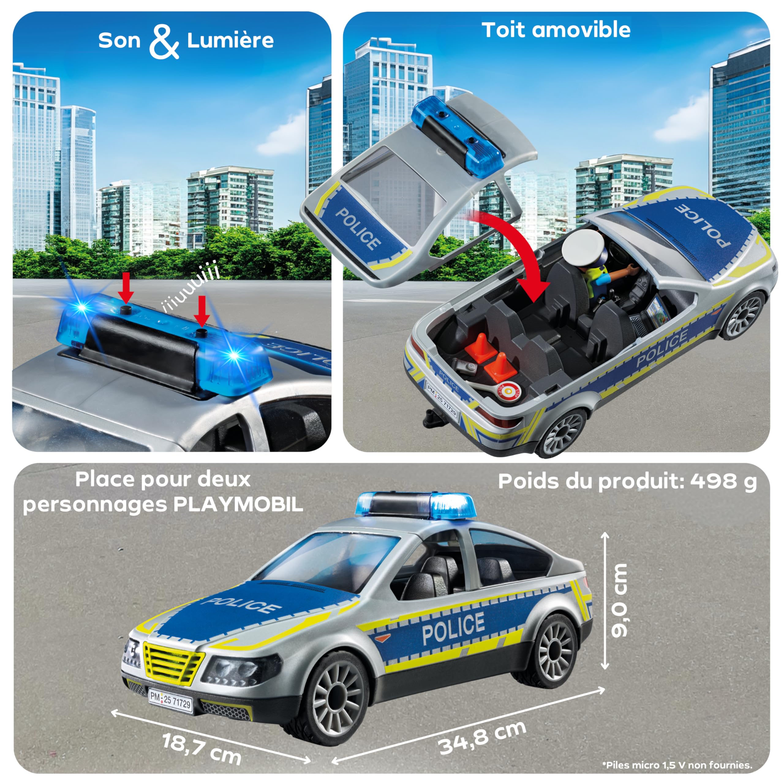 Voiture de Police Playmobil Action Heroes - Patrouille 4 Ans – Image 4