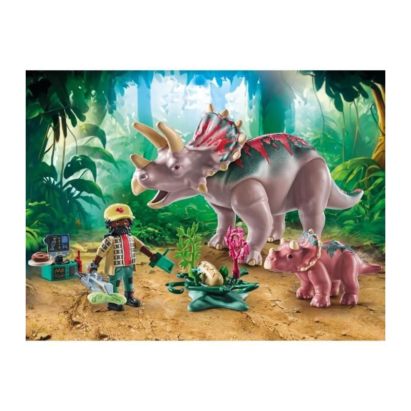 Figurines Triceratops Playmobil Dinos - Adulte et Bébé – Image 2