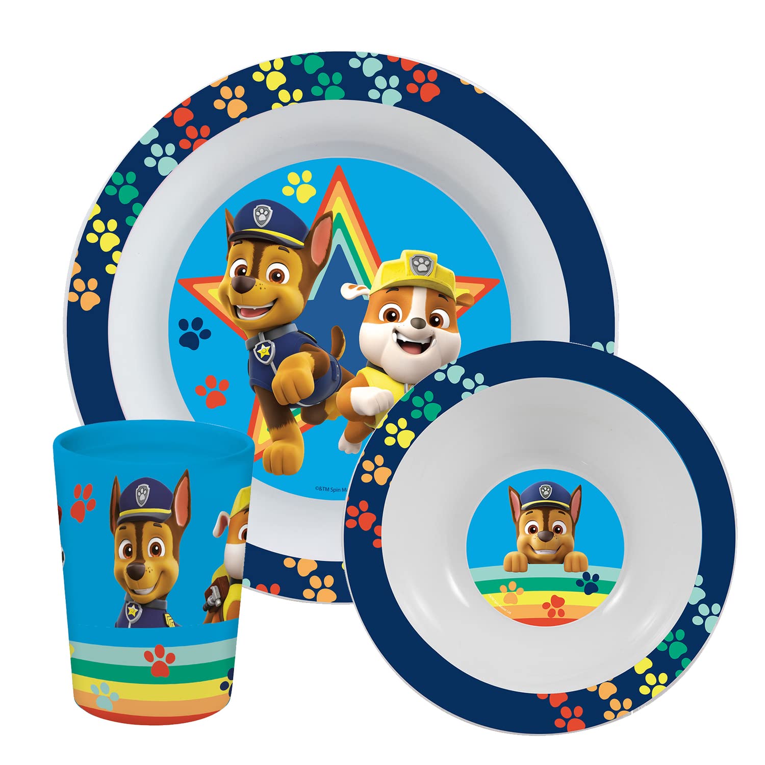 Set de Vaisselle Pat'Patrouille 3 Pièces Assiette Bol Gobelet