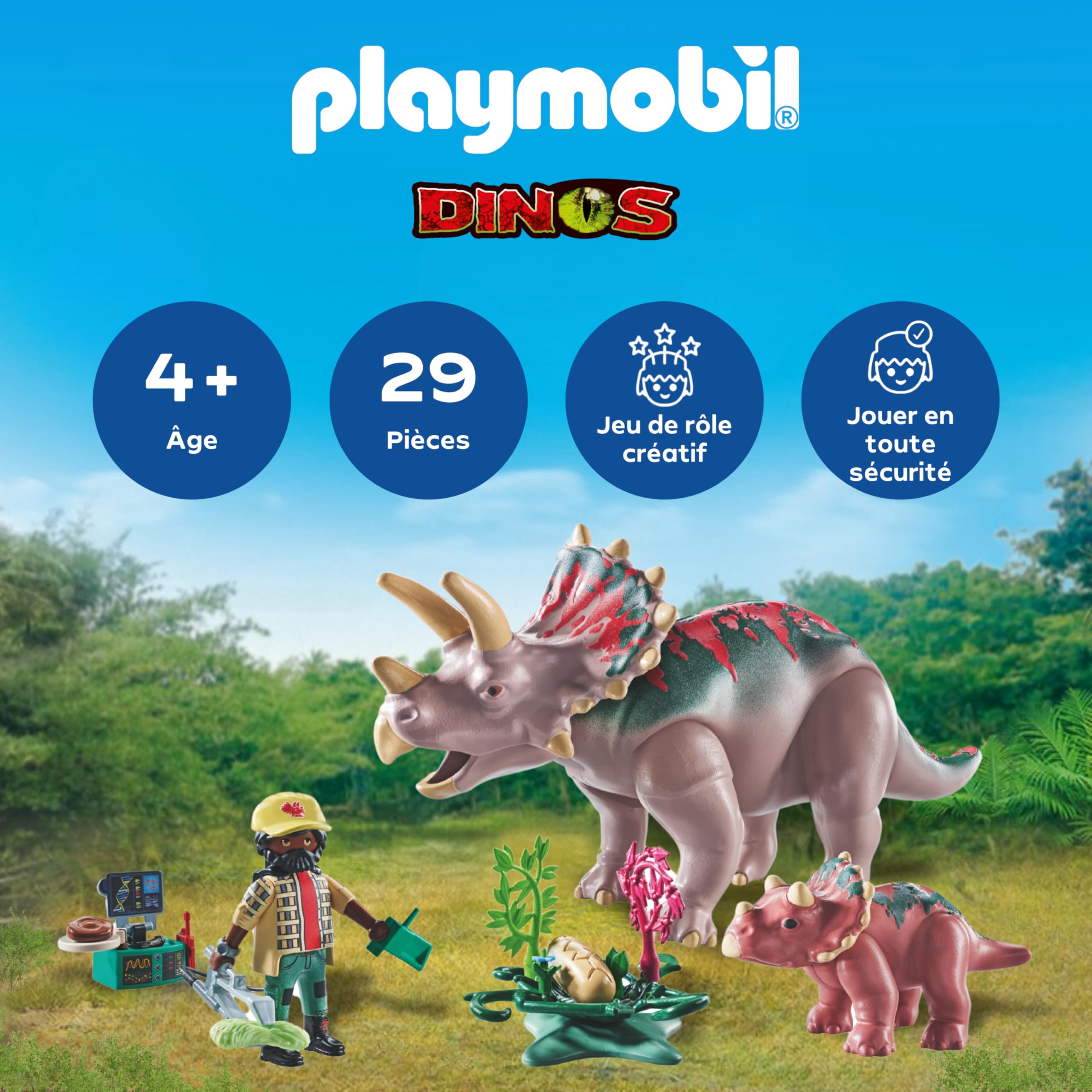 Figurines Triceratops Playmobil Dinos - Adulte et Bébé – Image 3