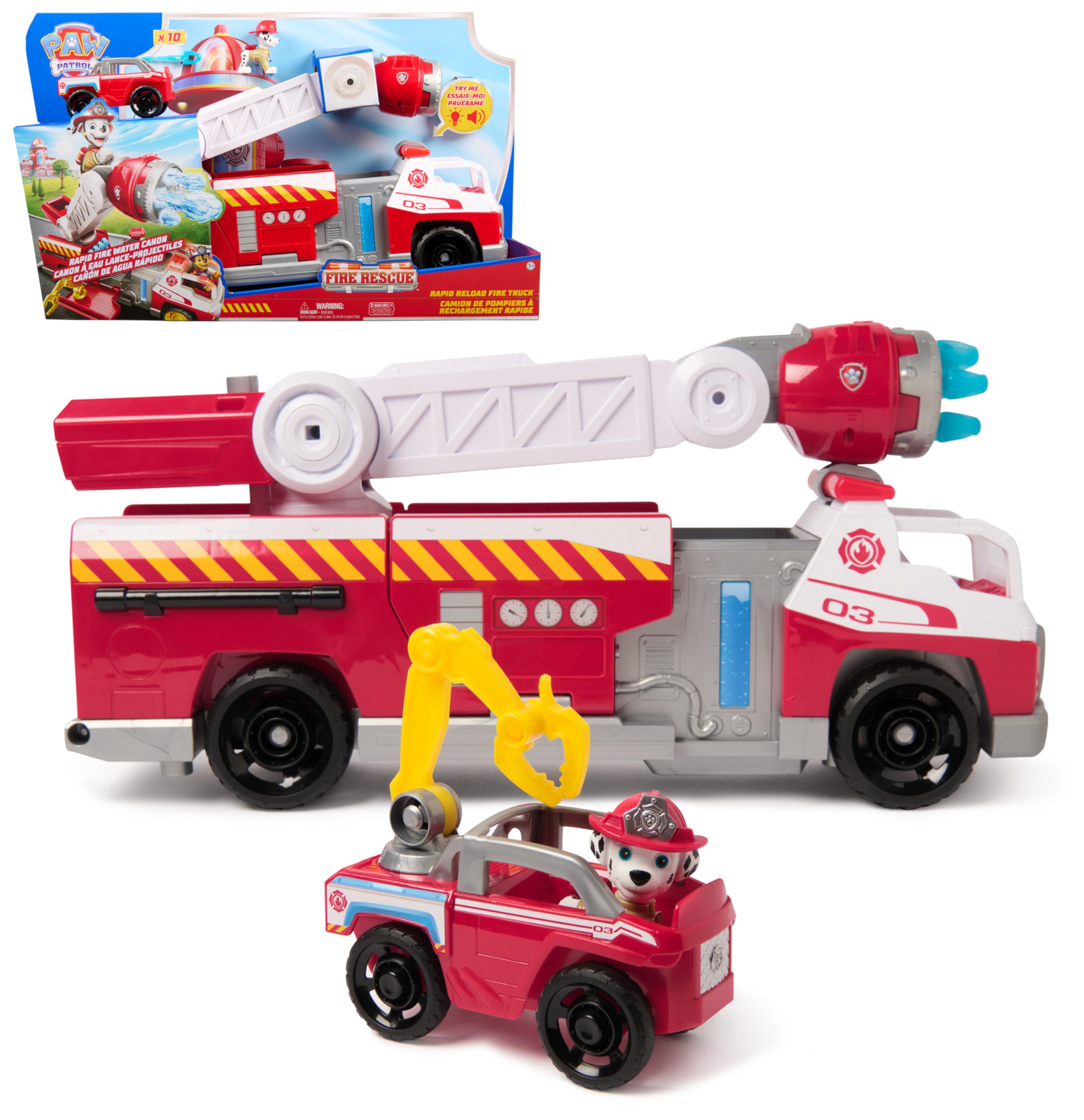 Camion de Pompiers Fire Rescue Pat'Patrouille - Voiture Marcus avec Sons et Lumières