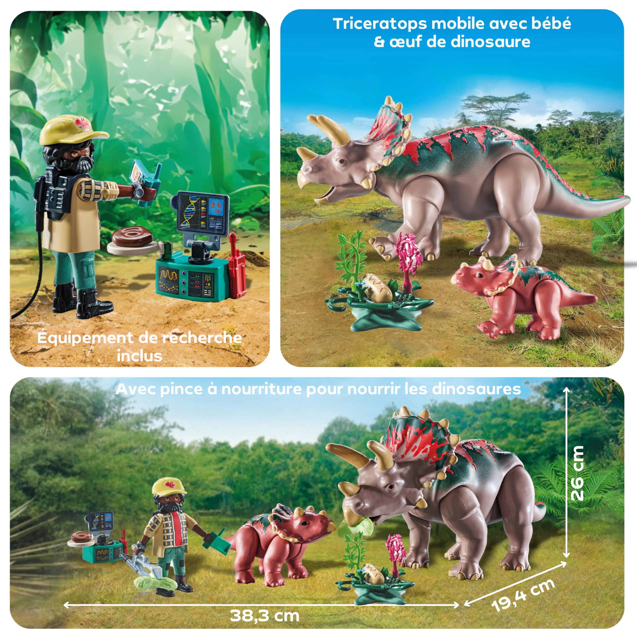 Figurines Triceratops Playmobil Dinos - Adulte et Bébé – Image 5