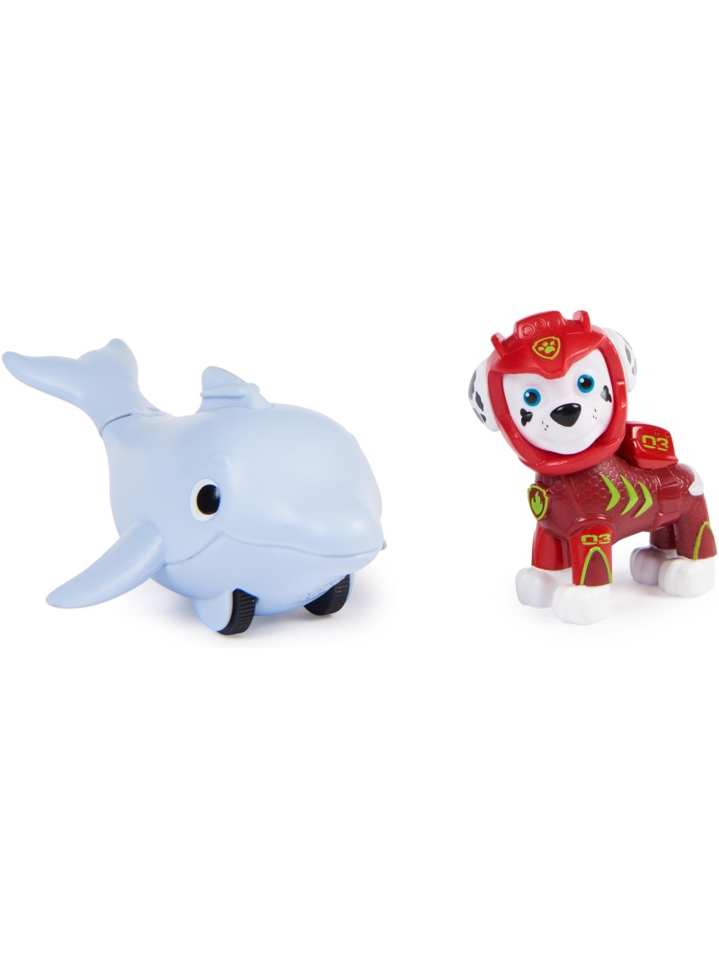 Figurine Marshall Pat'Patrouille Aqua Pups avec Dauphin