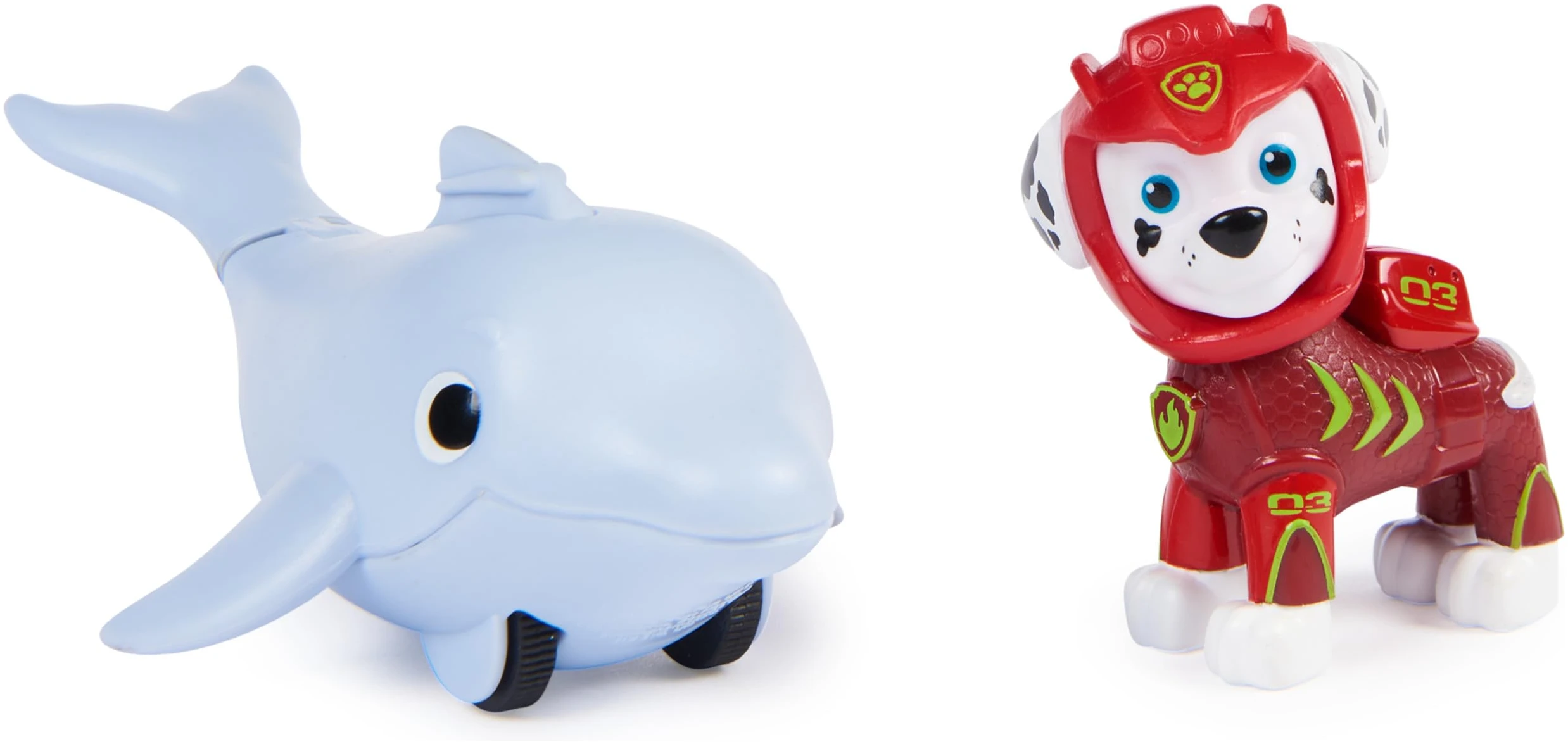 Figurine Marshall Pat'Patrouille Aqua Pups avec Dauphin