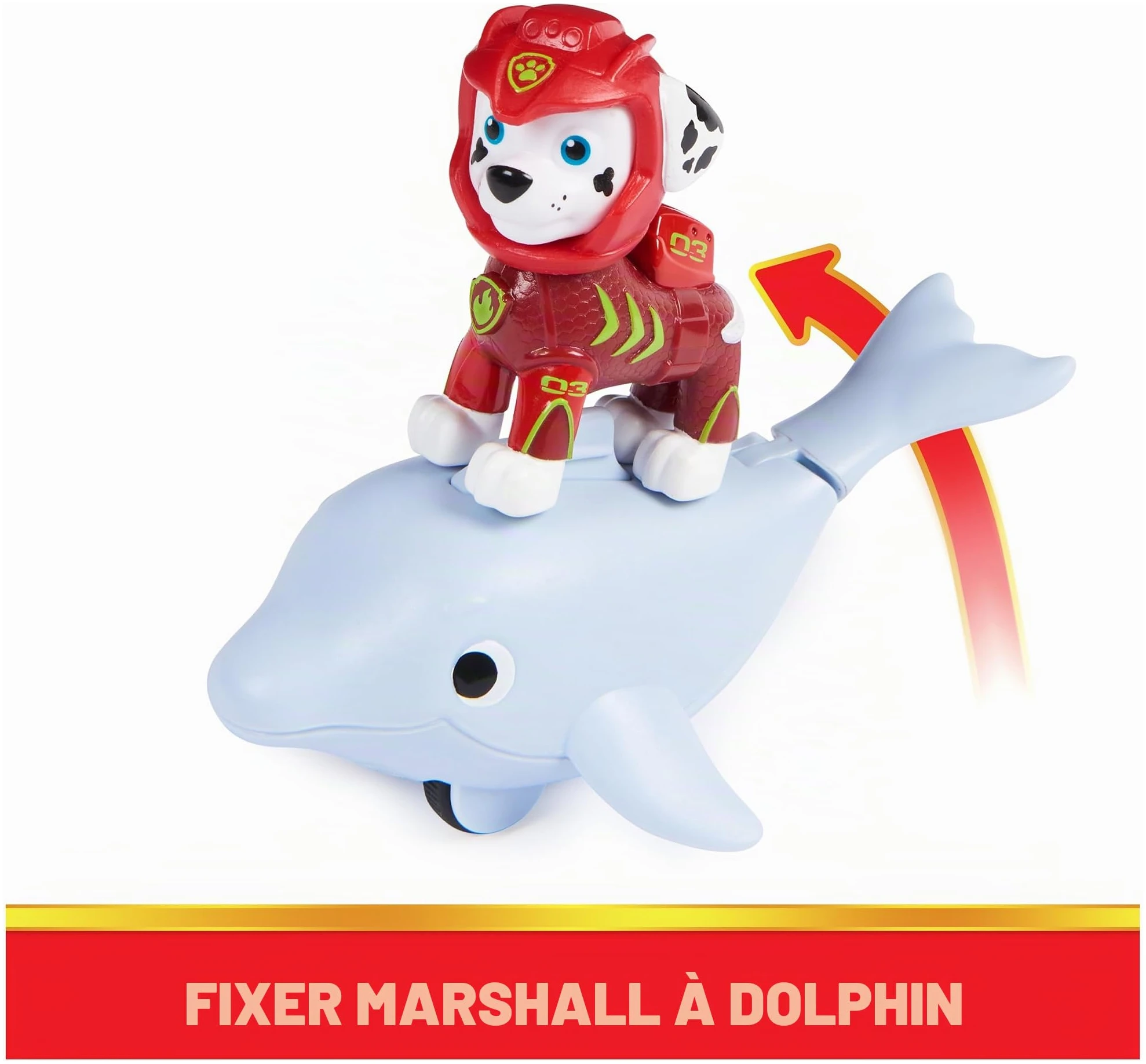 Figurine Marshall Pat'Patrouille Aqua Pups avec Dauphin – Image 5