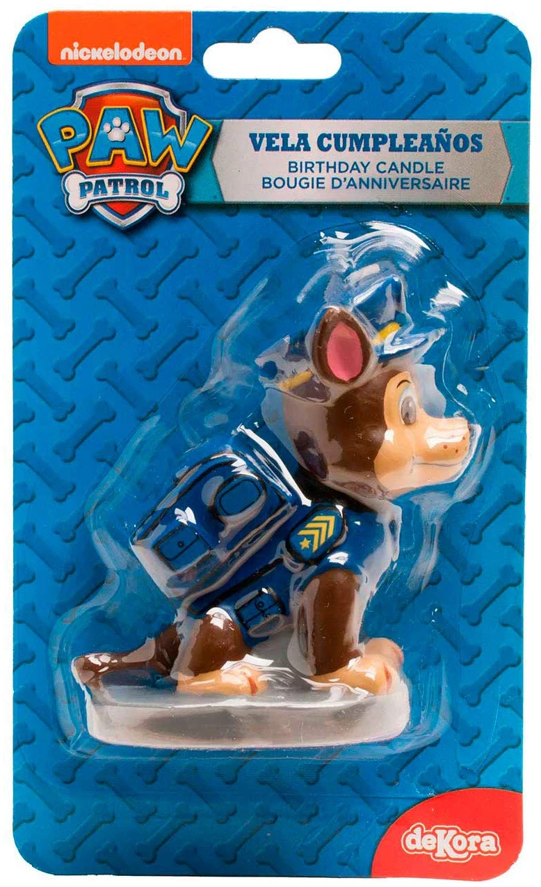 Bougie Figurine 3D Pat'Patrouille Chase Cire Bleu 15 cm – Image 2