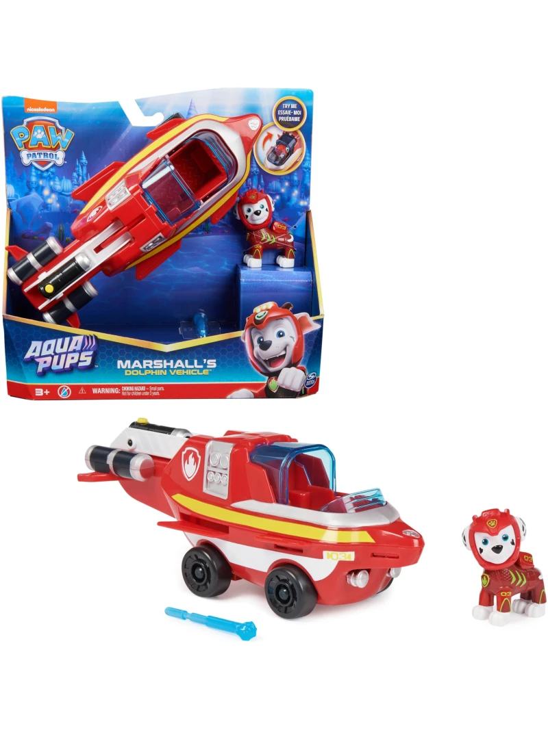 Voiture + Figurine Marcus Pat'Patrouille Aqua Pups - Véhicule Sous-Marin