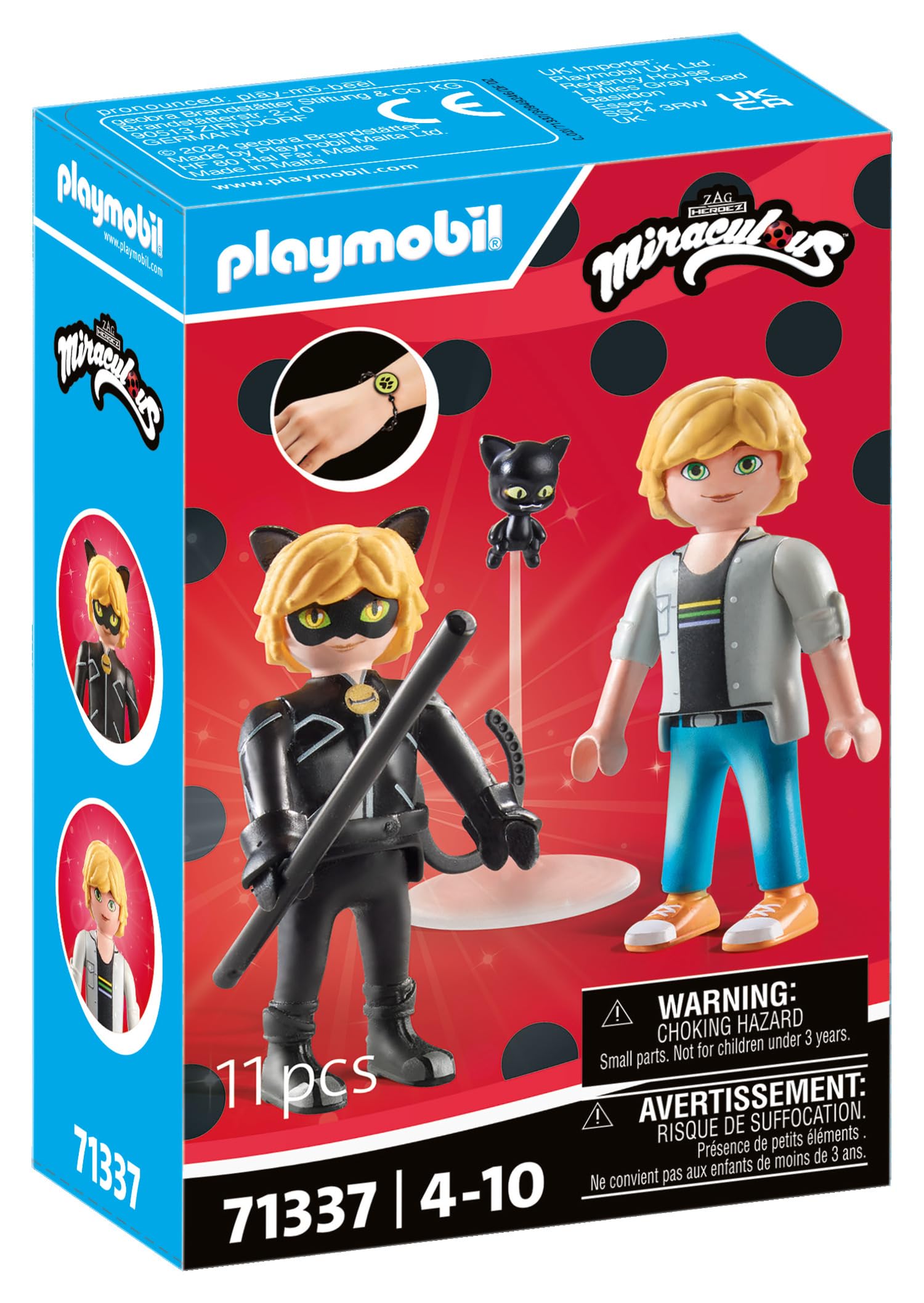 Figurine Adrien & Chat Noir Playmobil Miraculous - Articulée 7 cm – Image 3