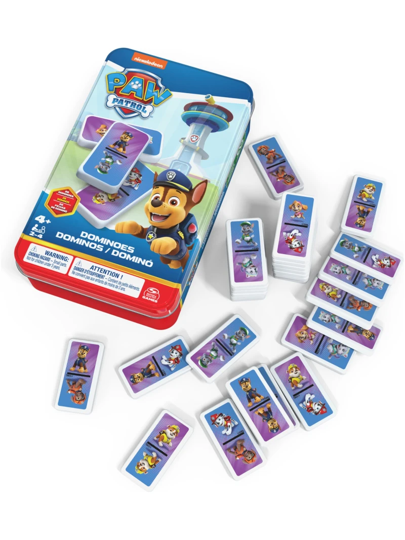 Jeu de Dominos Pat'Patrouille - Boîte Métal 28 Pièces
