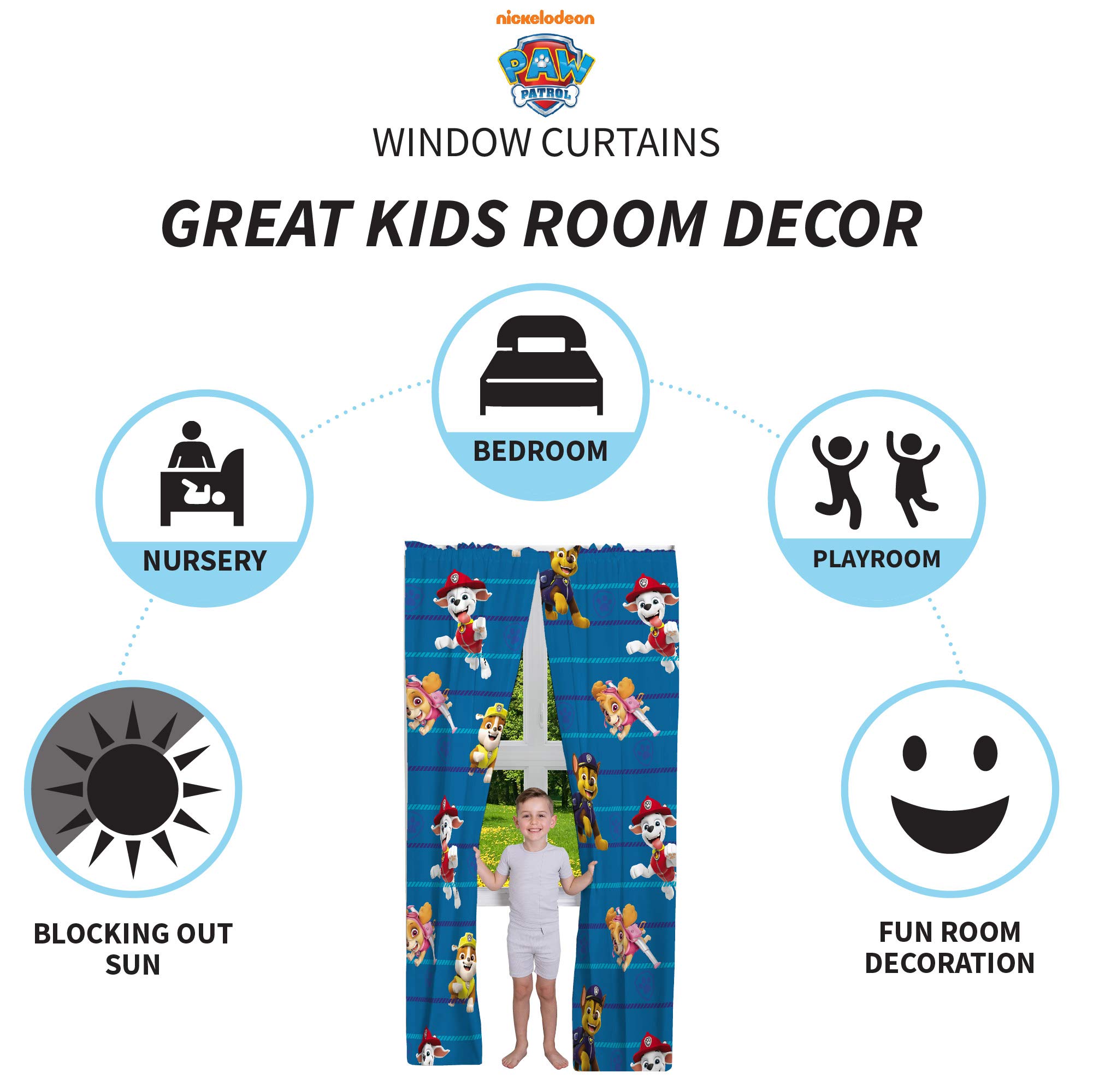 Rideaux Paw Patrol pour Chambre d'Enfant 208x213 cm – Image 3