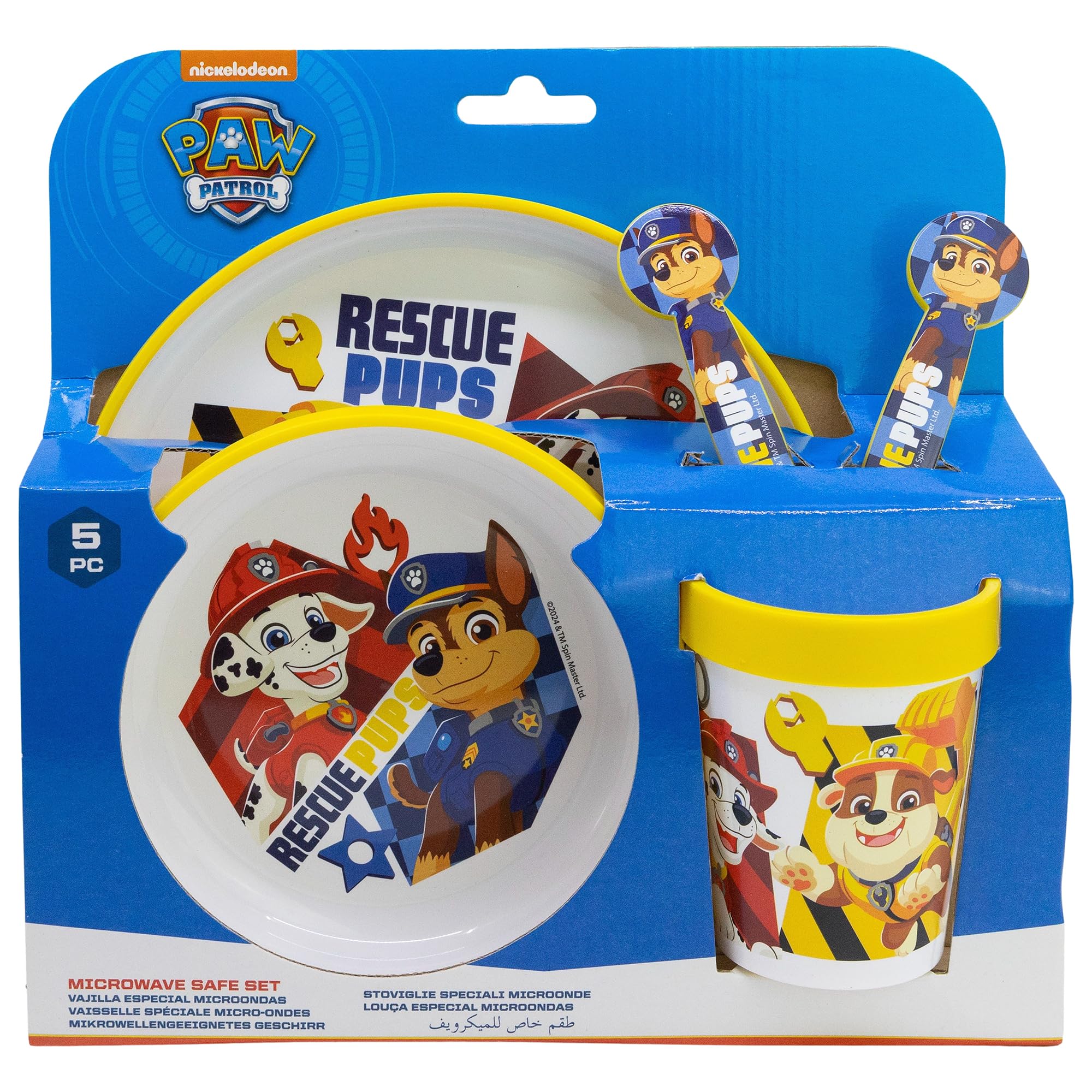 Set de Vaisselle Pat'Patrouille - Assiette, Bol, Gobelet et Couverts