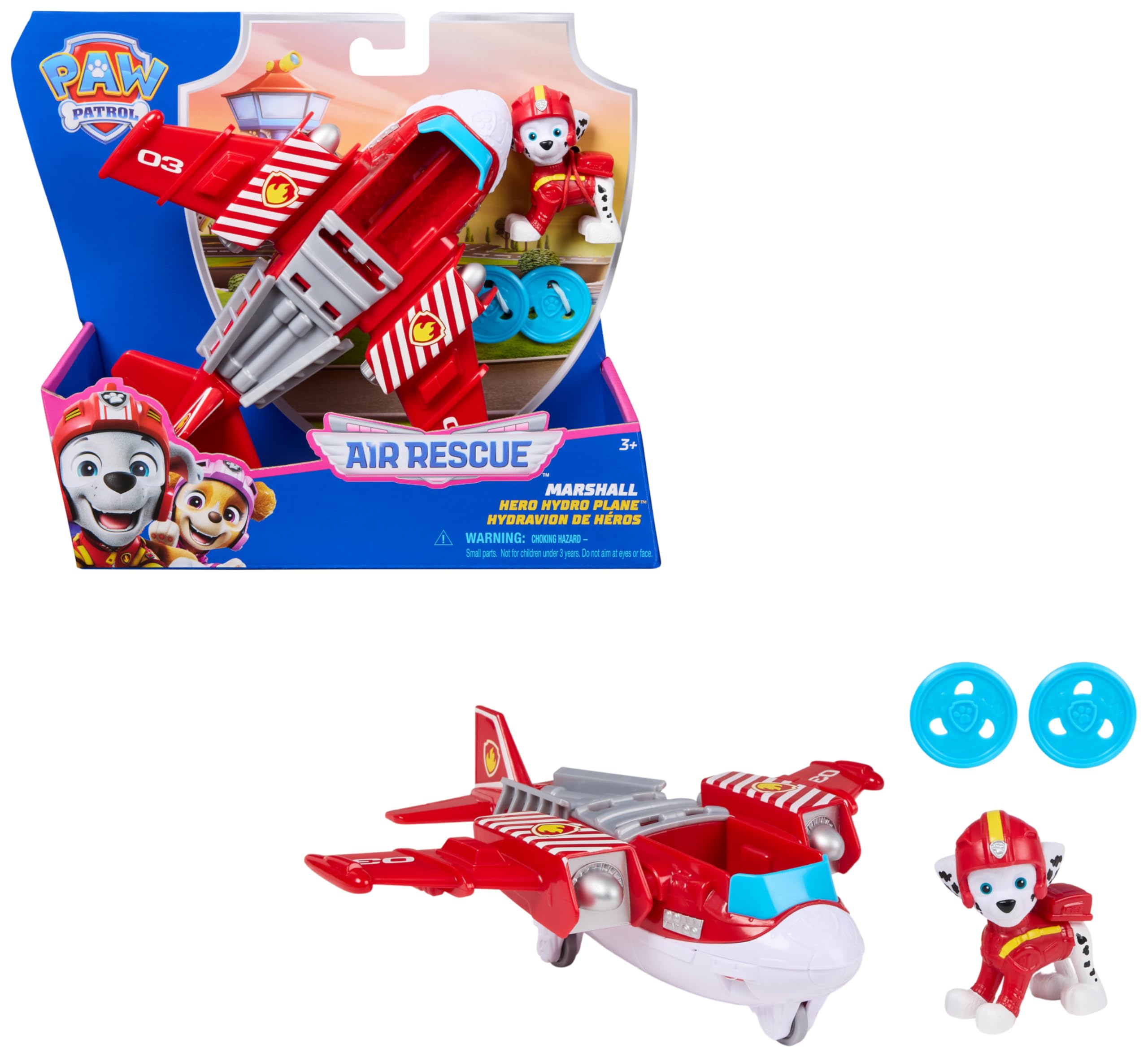 Véhicule Figurine Marcus Air Rescue Pat'Patrouille - Voiture à Collectionner avec Projectiles