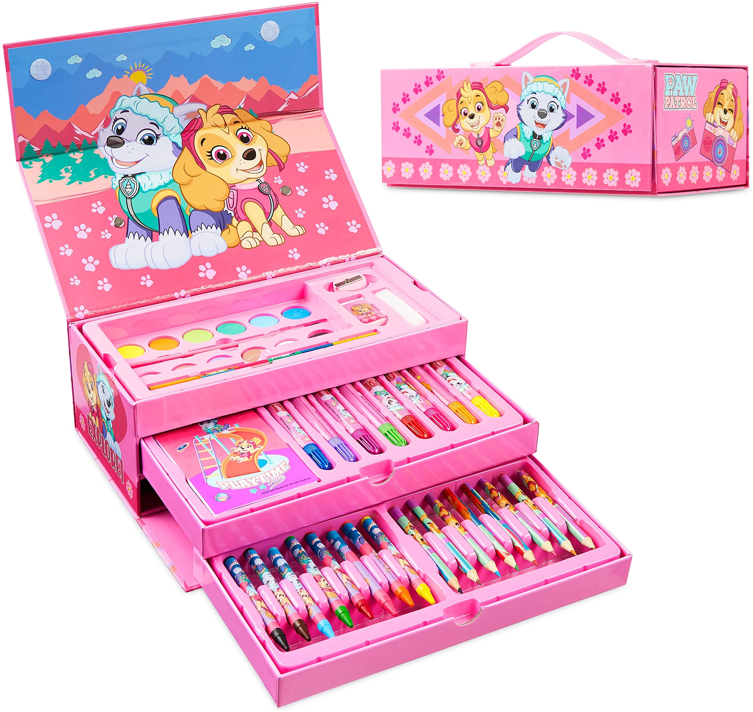 Coffret Coloriage Pat'Patrouille Rose - Peinture et Crayons