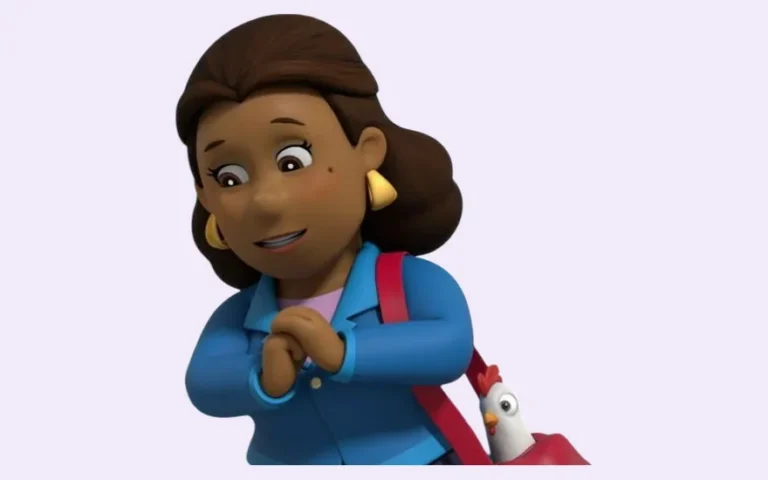 Madame Goodway, la maire d'Adventure Bay, avec son sac a main